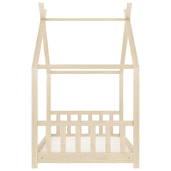 vidaXL Kids Bed Frame | Natural Wood | Solid pine wood, plywood slats | 70x140cm 5