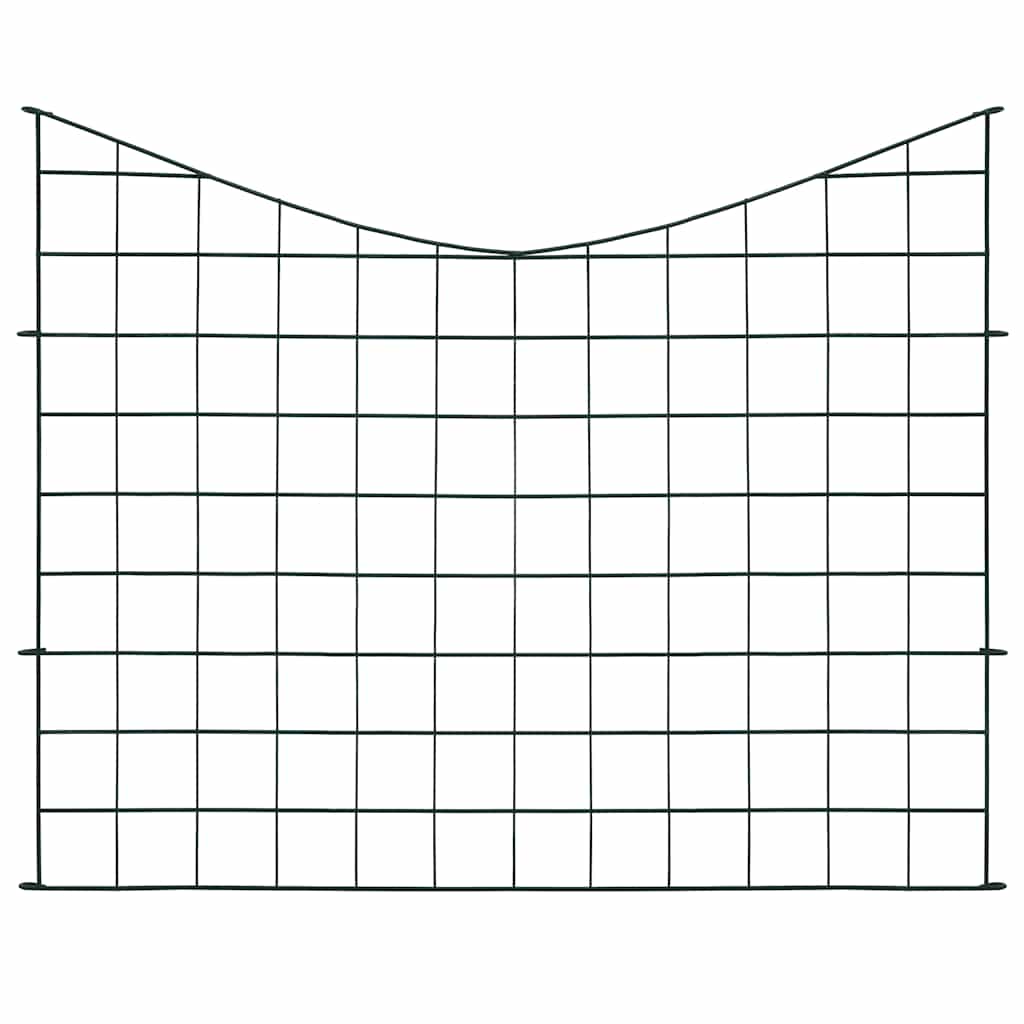 146104 vidaXL Lower Arch Garden Fence Set 77,5x64 cm Green 2
