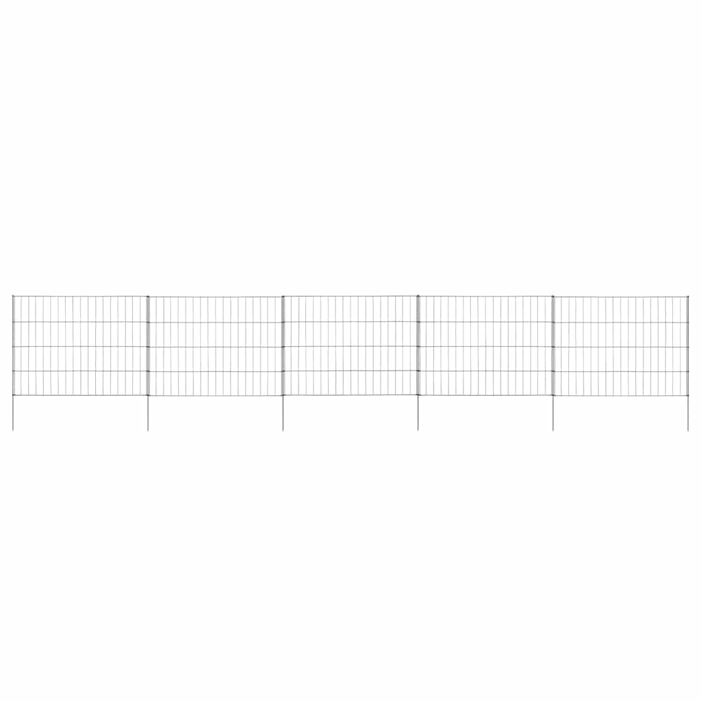 vidaXL Pond Fence Set 8 pcs Steel Green