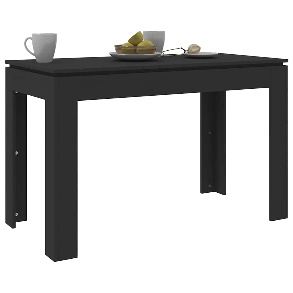 vidaXL Dining Table Black 120x60x76 cm Engineered Wood 3