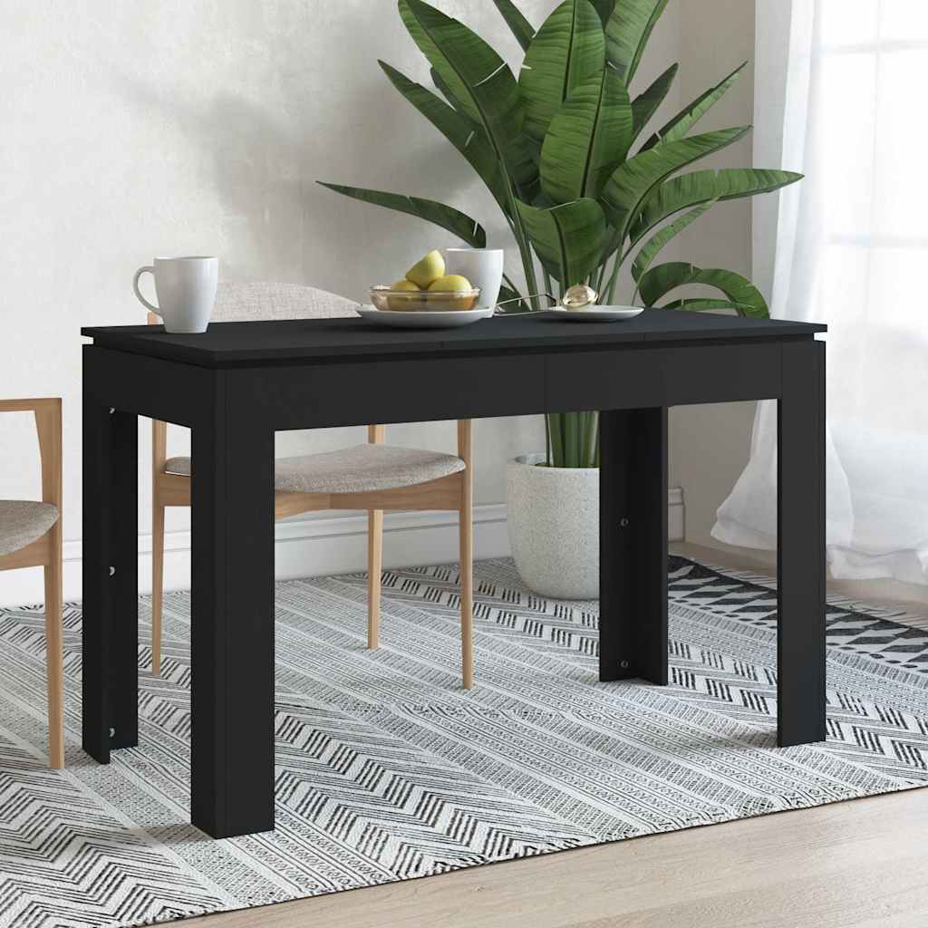 vidaXL Dining Table Black 120x60x76 cm Engineered Wood 1