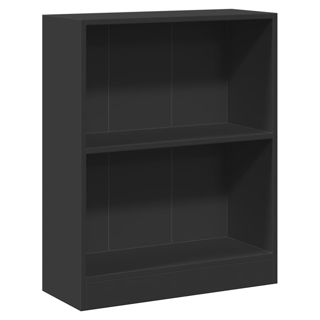 800856 vidaXL Bookshelf Black 60x24x76 cm Engineered Wood 2