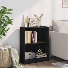 800856 vidaXL Bookshelf Black 60x24x76 cm Engineered Wood 3