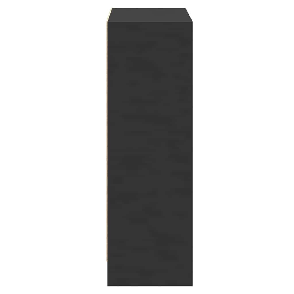 800856 vidaXL Bookshelf Black 60x24x76 cm Engineered Wood 6