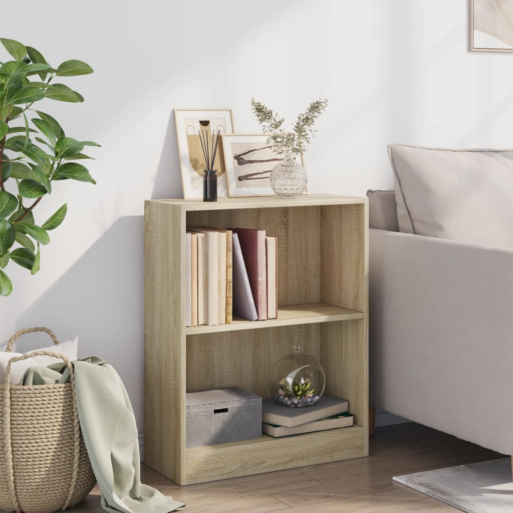 800858 vidaXL Bookshelf Sonoma Oak 60x24x76 cm Engineered Wood 3