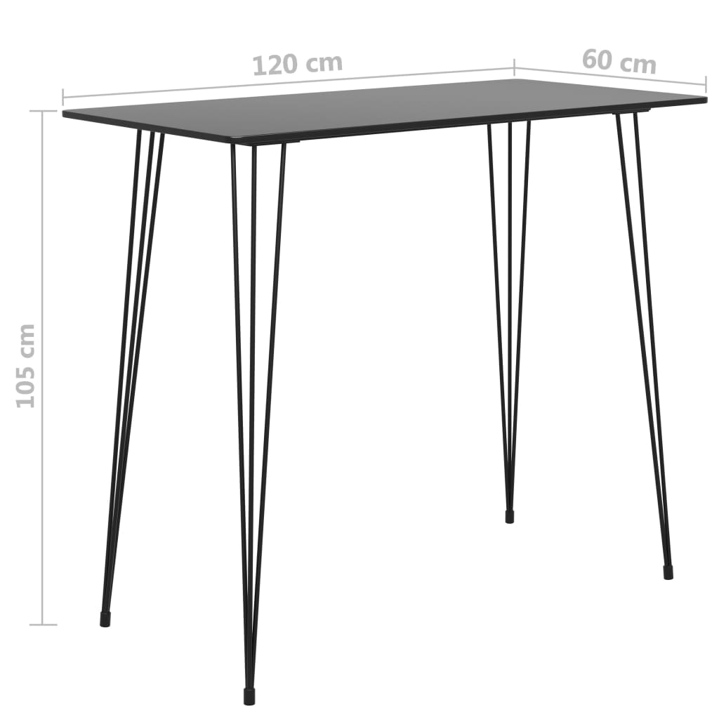 vidaXL Bar Table Black 120x60x105 cm 5