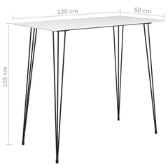 vidaXL Bar Table White 120x60x105 cm 5
