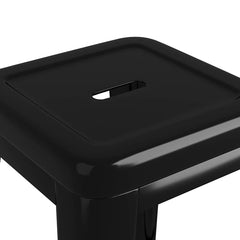 Bar Stools Stackable 2 pcs Metal Black