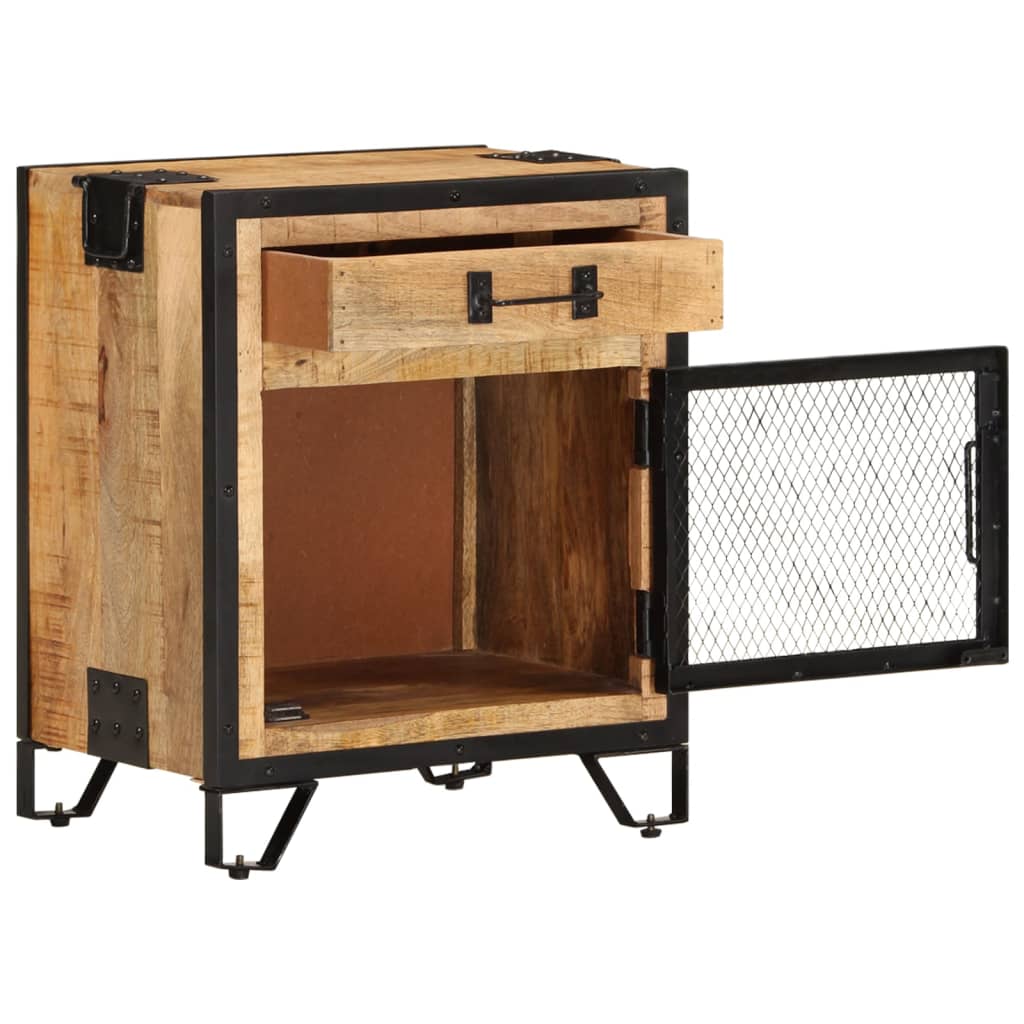 vidaXL Bedside Cabinet 43x30x51 cm Solid Rough Mango Wood 2