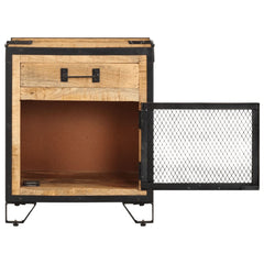 vidaXL Bedside Cabinet 43x30x51 cm Solid Rough Mango Wood 4