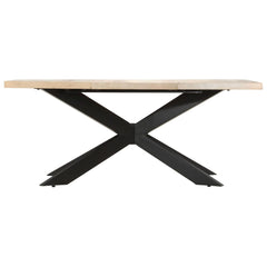 vidaXL Dining Table 180x90x76 cm Solid Bleached Mango Wood 2