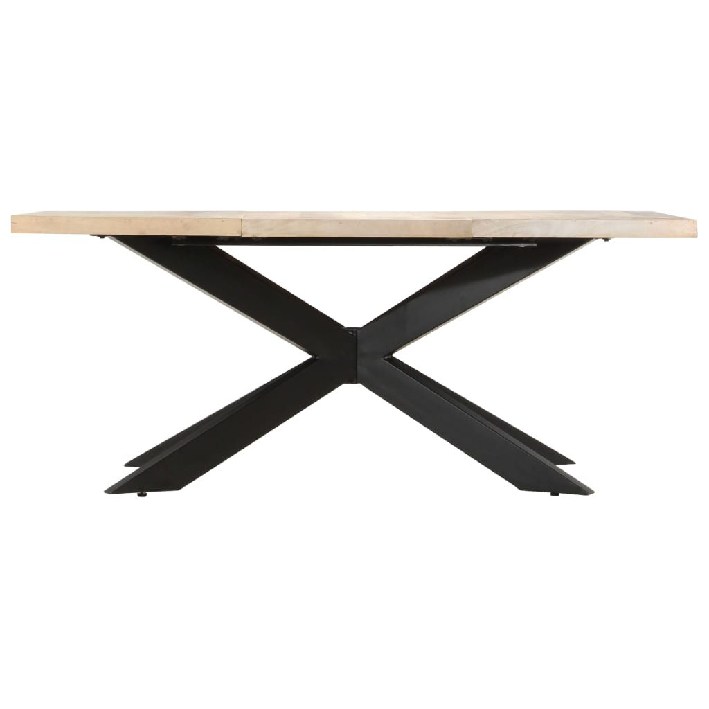 vidaXL Dining Table 180x90x76 cm Solid Bleached Mango Wood 2