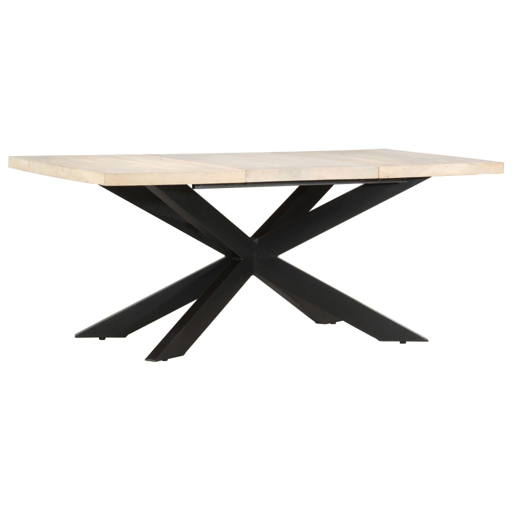 vidaXL Dining Table 180x90x76 cm Solid Bleached Mango Wood 6