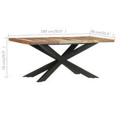 vidaXL Dining Table 180x90x76 cm Solid Reclaimed Wood 5