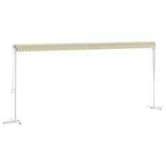 Free Standing Awning Polyester Cream 6 x 3 m with white frame