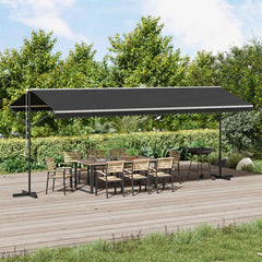 Free Standing Awning Polyester Anthracite 6 x 3 m with anthracite frame