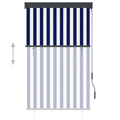 vidaXL Outdoor Roller Blind 100x250 cm Blue and White 3