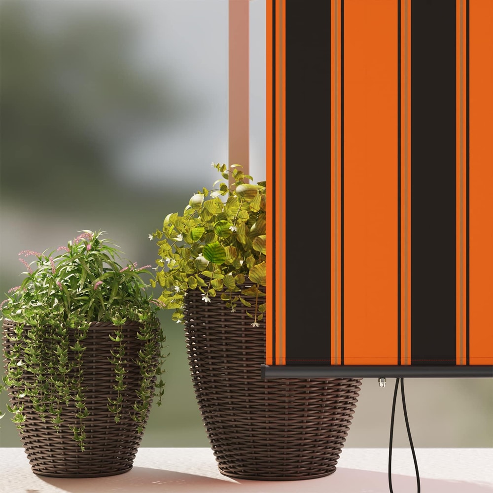 Outdoor Roller Blind 140 x 250 cm Orange and brown