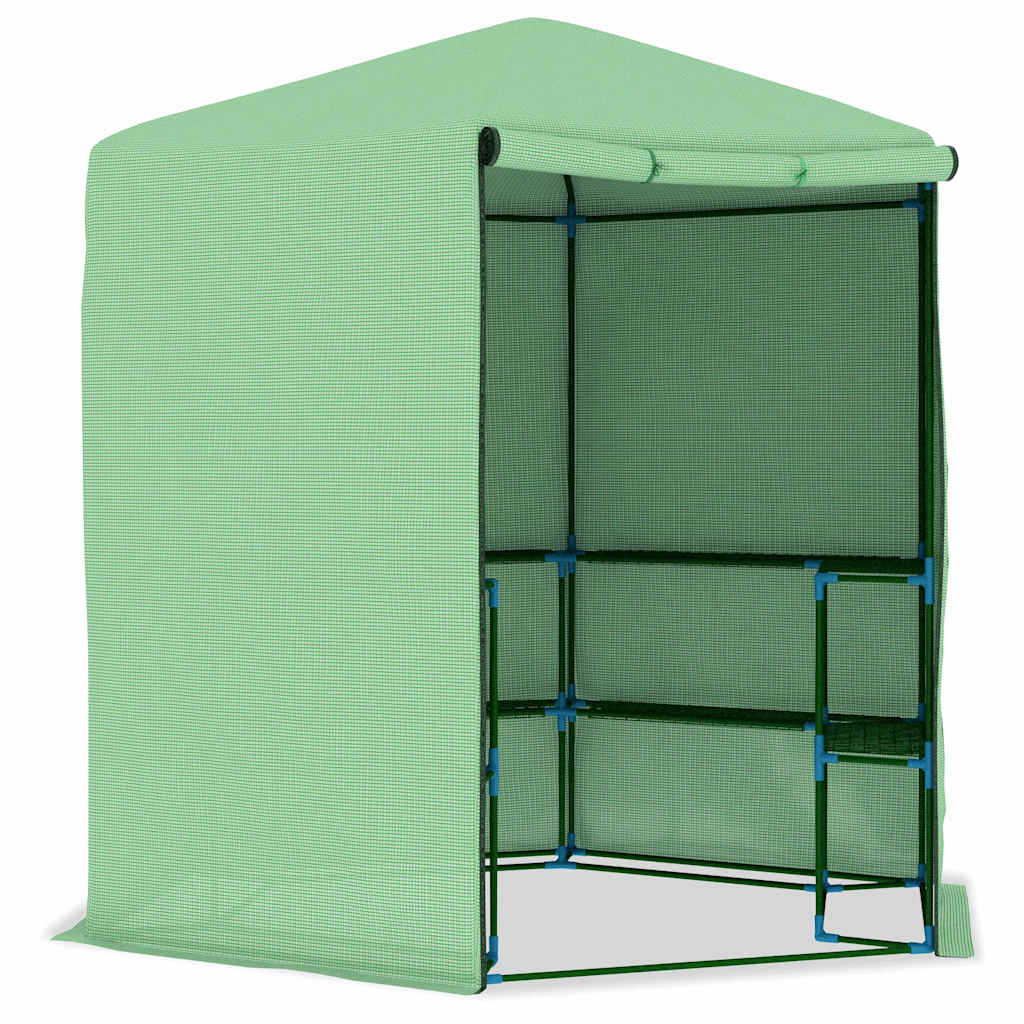 48166 vidaXL Greenhouse with Shelves Steel 227x223 cm 3