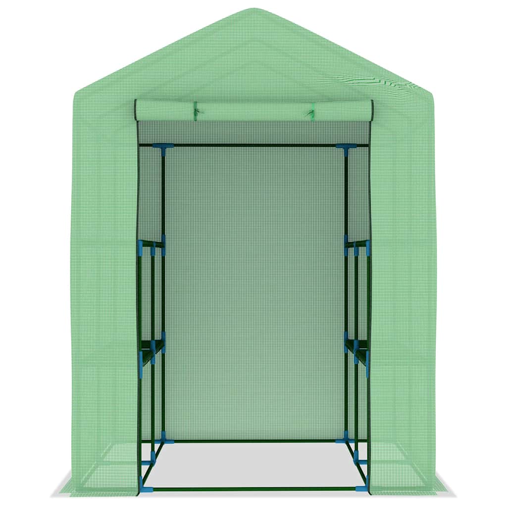 48167 vidaXL Greenhouse with Shelves Steel 143x143x195 cm 4