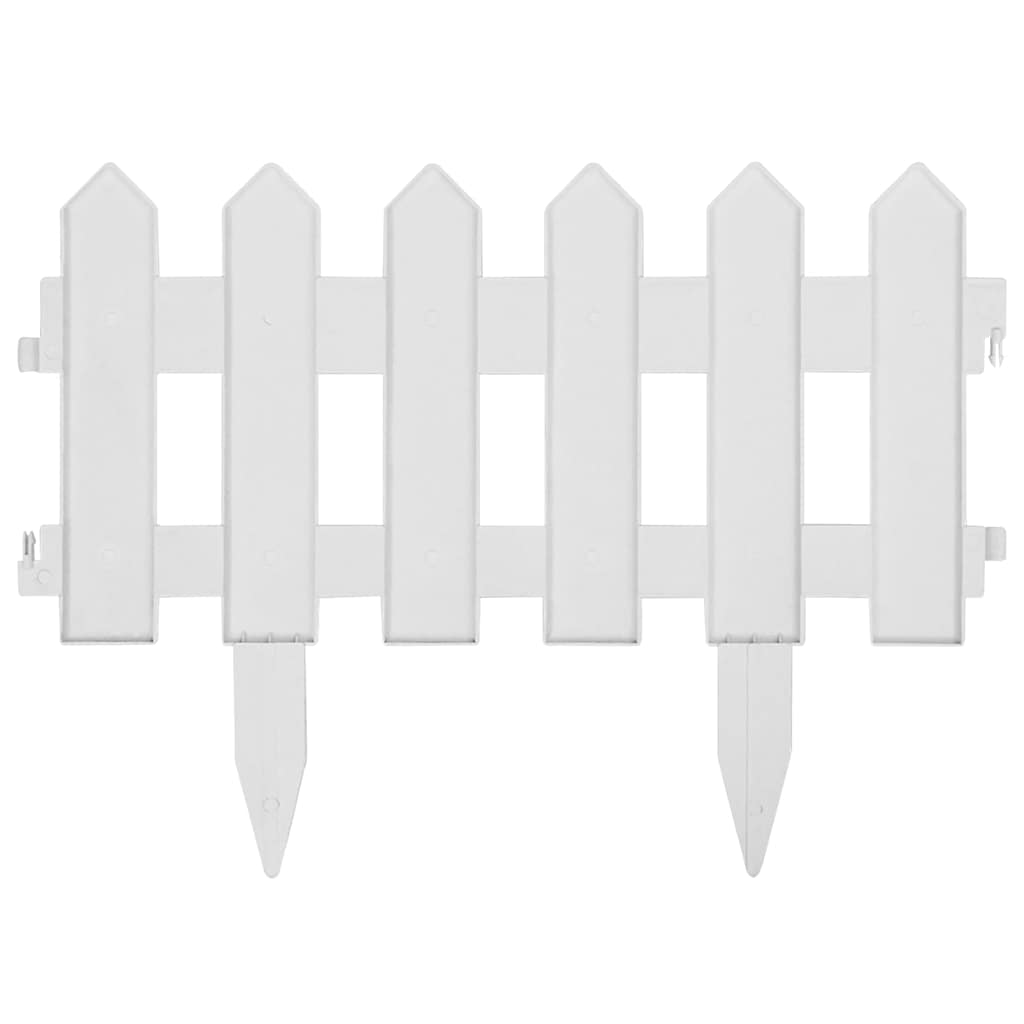 vidaXL Lawn Edgings 25 pcs White 10 m PP 5