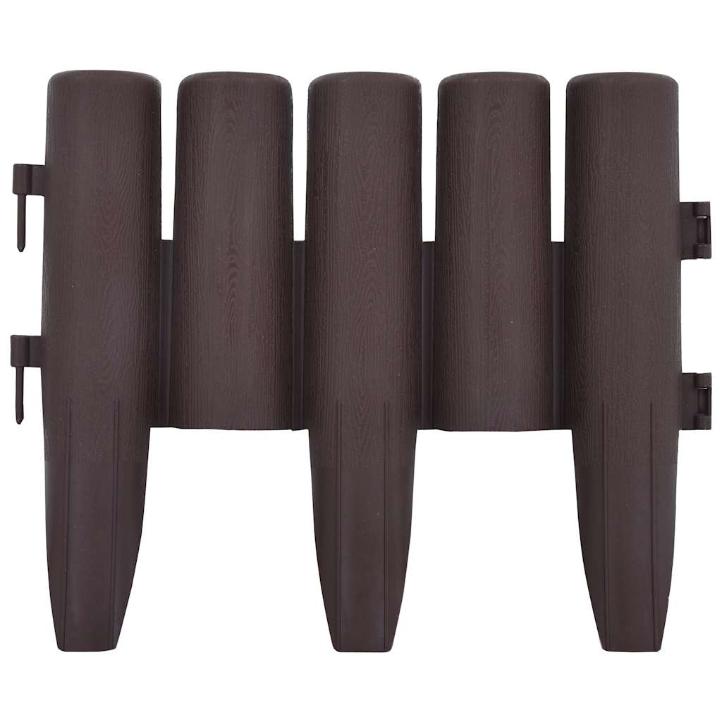 vidaXL Lawn Edgings 36 pcs Brown 10 m PP 3