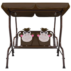 Kids Swing Bench 115x75x110 cm Fabric Brown