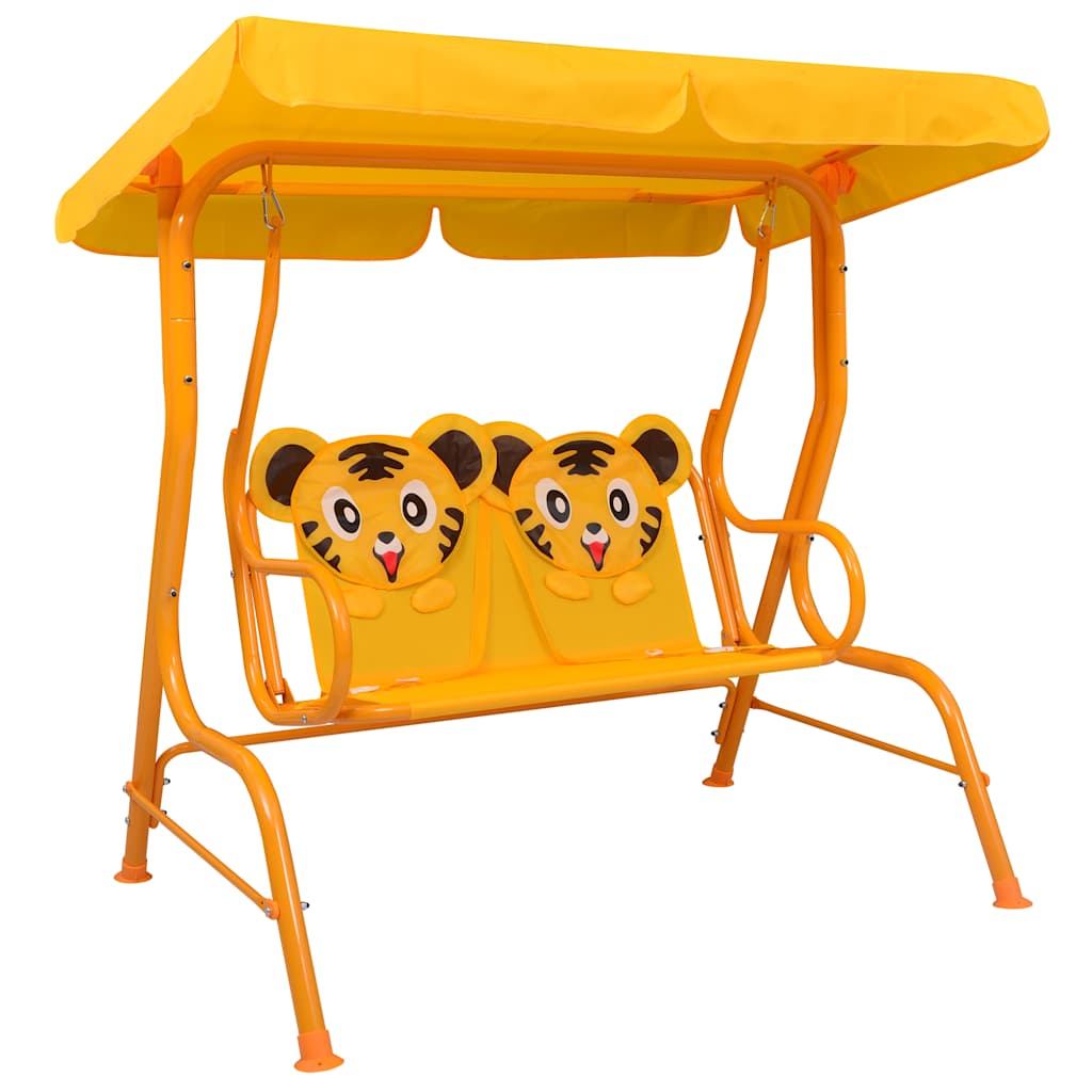 Kids Swing Bench 115x75x110 cm Fabric Yellow