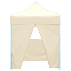 vidaXL Professional Folding Party Tent with 4 Sidewalls 2x2 m Cream 2