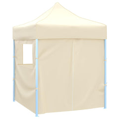 vidaXL Professional Folding Party Tent with 4 Sidewalls 2x2 m Cream 3