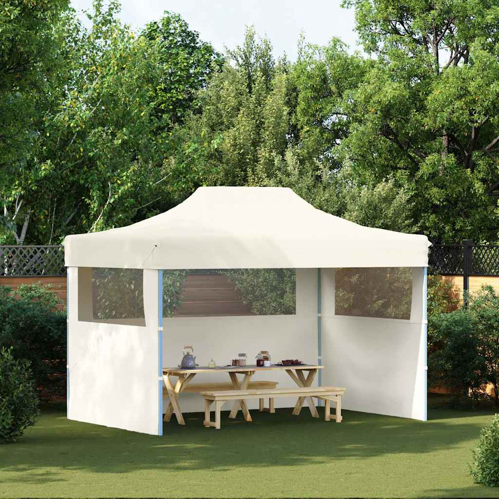Professional Folding Party Tent with 3 Sidewalls 3x4 m Cream