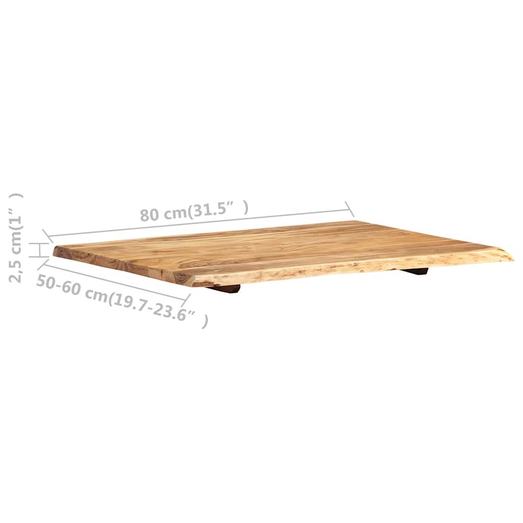 vidaXL Table Top Solid Acacia Wood 80x(50-60)x2.5 cm 4