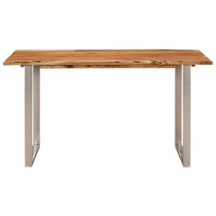 vidaXL Dining Table 140x70x76 cm Solid Acacia Wood 4