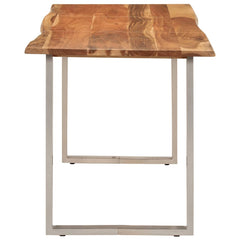 vidaXL Dining Table 140x70x76 cm Solid Acacia Wood 5