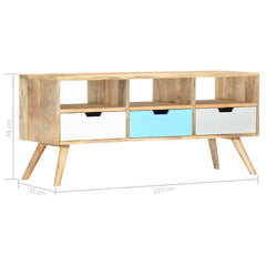 vidaXL TV Cabinet | Brown and Multicolour | Solid Mango Wood | 110 cm 6