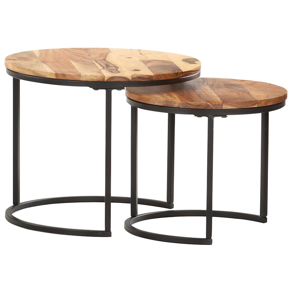 vidaXL Nesting Table | Set of 2 | Acacia wood with oil finish 5