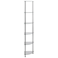 vidaXL 6-Tier Shelf Transparent 30x30x160 cm Tempered Glass 4