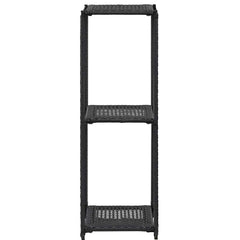 vidaXL Storage Shelf | Black | Poly rattan | Compact | Storage Shelf | Square 2