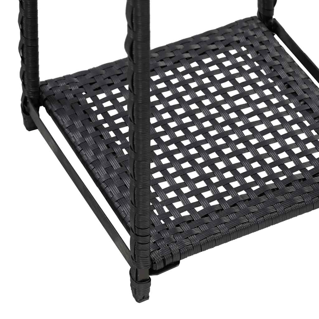 vidaXL Storage Shelf | Black | Poly rattan | Compact | Storage Shelf | Square 4