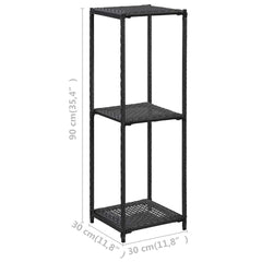 vidaXL Storage Shelf | Black | Poly rattan | Compact | Storage Shelf | Square 5