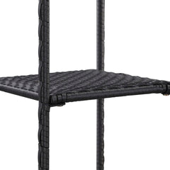 vidaXL Storage Shelf | Black | Poly Rattan | 30x30x120 cm | Storage Shelf 3