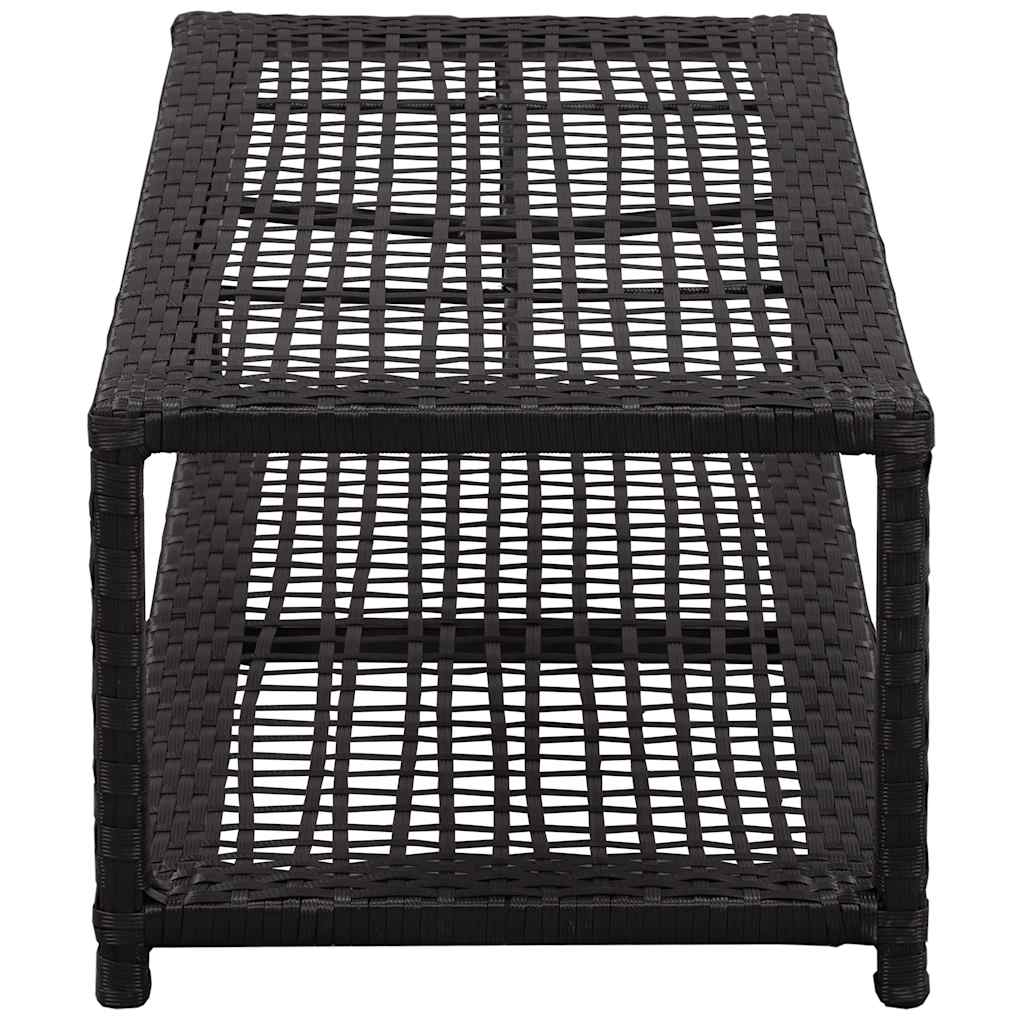 vidaXL Shoe Bench | Black | Poly rattan, metal | Medium | Shoe Bench 3