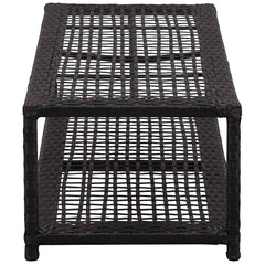 vidaXL Shoe Bench | Black | Poly rattan, metal | Medium | Shoe Bench 3