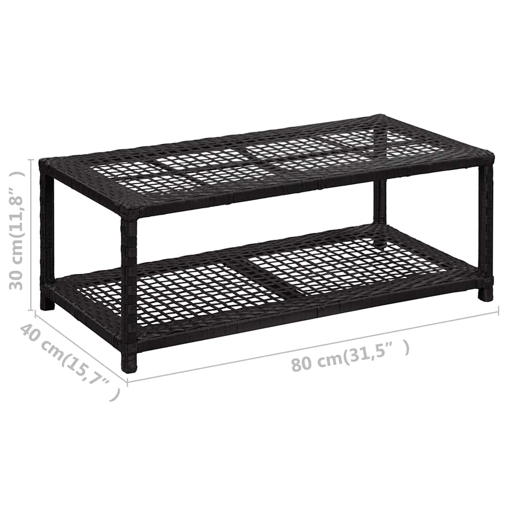 vidaXL Shoe Bench | Black | Poly rattan, metal | Medium | Shoe Bench 5