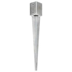 vidaXL Ground Spikes 6 pcs Silver 9x9x75 cm Galvanised Steel 2