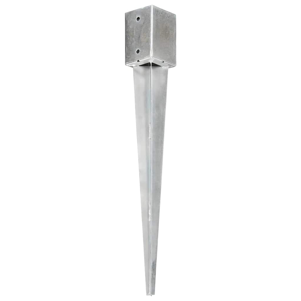 Ground Spikes Silver Galvanised Steel 6 pcs 9 cm 75 cm 9 cm