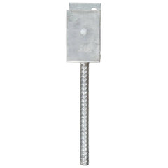 145312 vidaXL Fence Anchors 6 pcs Silver 7x6x30 cm Galvanised Steel 4