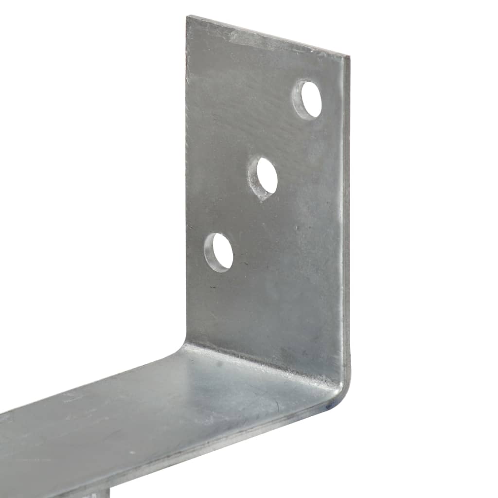145312 vidaXL Fence Anchors 6 pcs Silver 7x6x30 cm Galvanised Steel 6