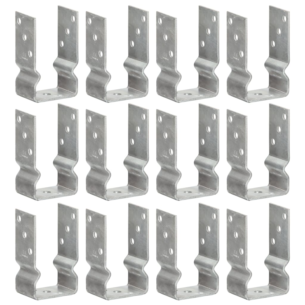 vidaXL Fence Anchors 12 pcs Silver 8x6x15 cm Galvanised Steel 1