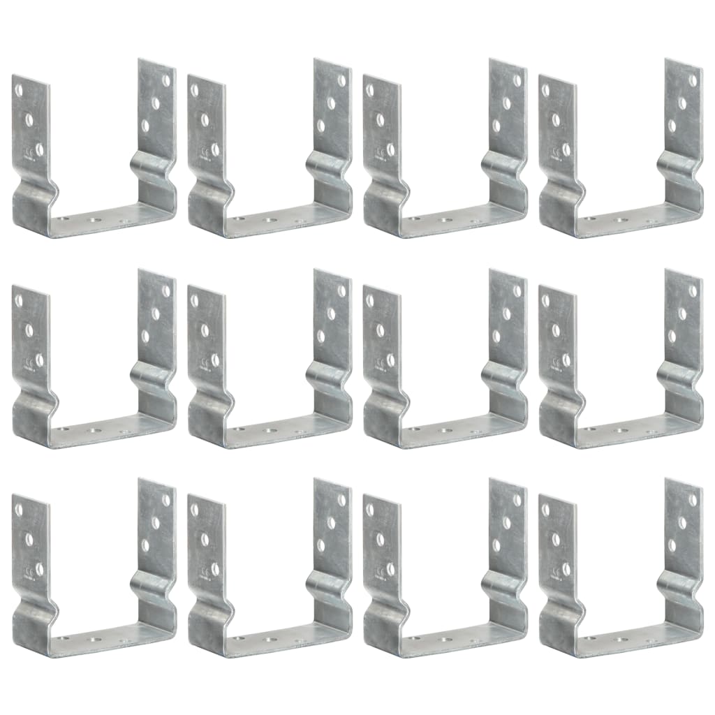 vidaXL Fence Anchors 12 pcs Silver 14x6x15 cm Galvanised Steel 1